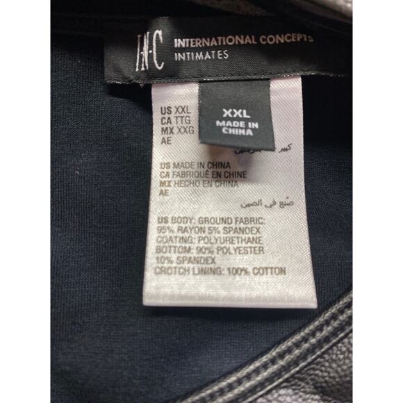 International Concept XXL Faux Leather Bodysuit Black Edgy Biker Baddie Moto New - Picture 7 of 11